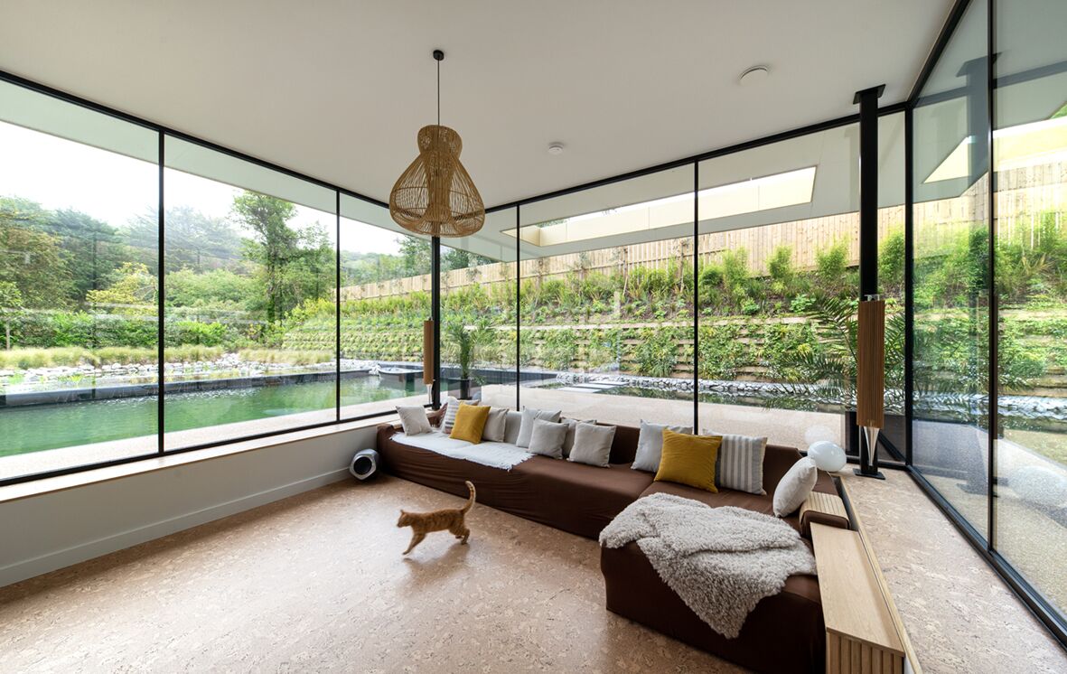 Glass wall fixed windows offering seamless integration with the surroundings