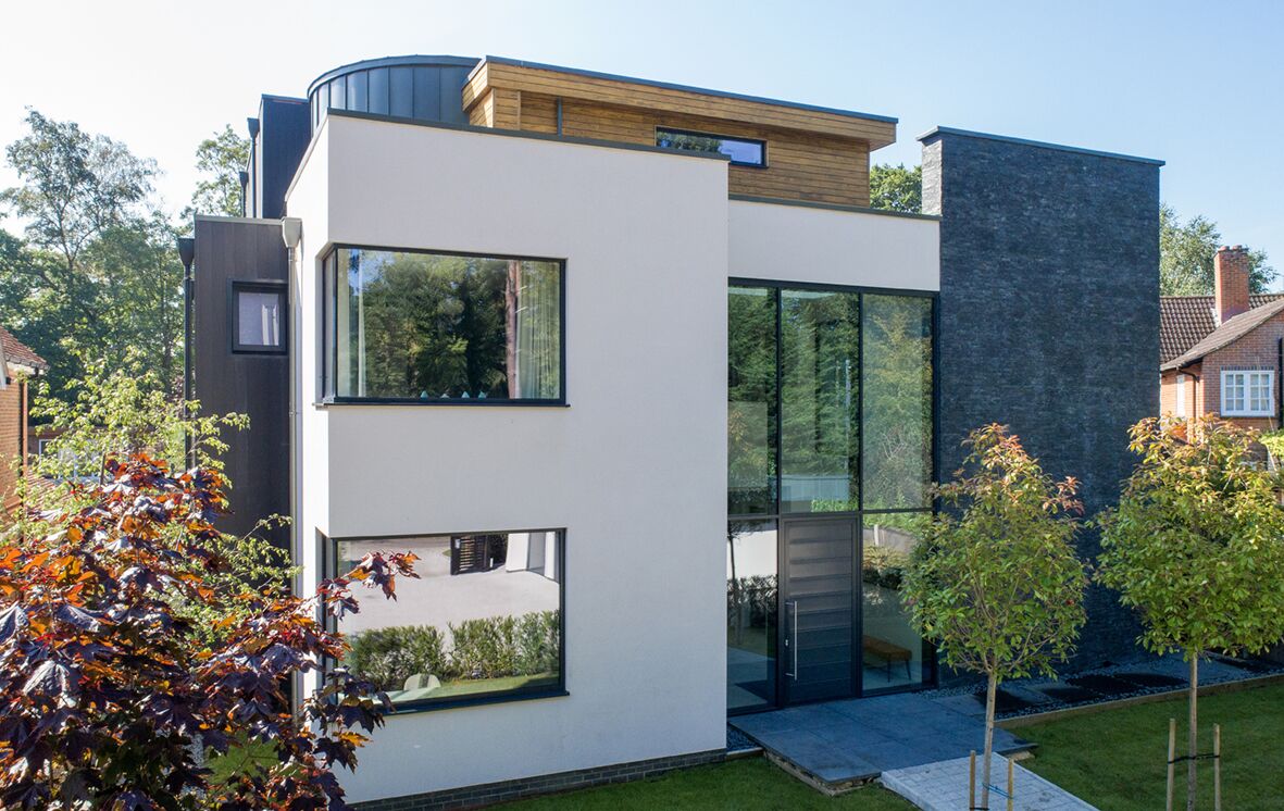 glass to glass corner fixed windows for modern home